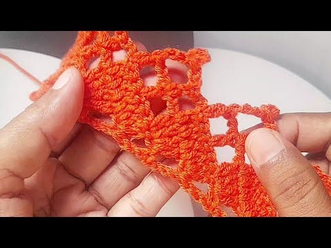 Easy Crochet Lace Pattern Step By Step Tutorial | Lightweight Crochet Lace Stitch | One Row Repeat 
