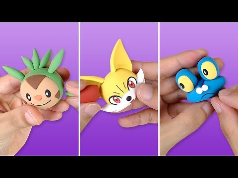 Pokémon Clay Art: 6th Generation Pokemon Starters!! Chespin / Fennekin / Froakie