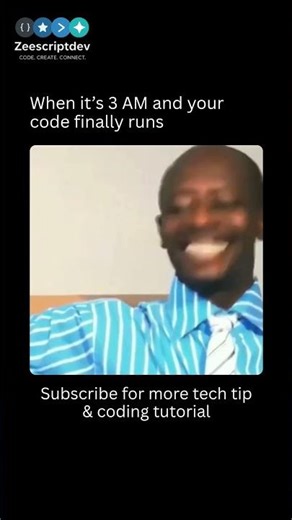 When It’s 3AM and Your Code Finally Runs #zeescript #motivation #coding #viral