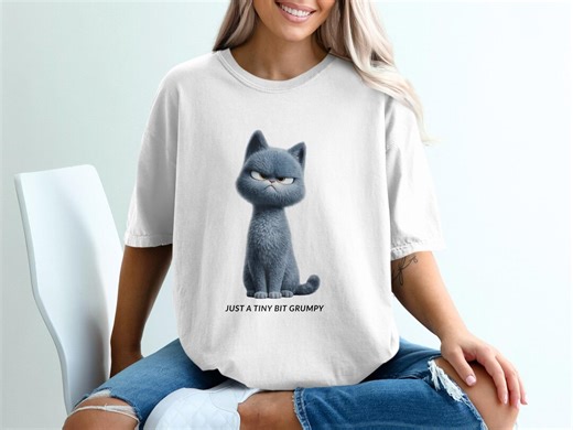 Grumpy Cat, Just A Tiny Bit Grumpy, Funny Grumpy Other, Cute Cartoon Animal, Grumpy Attitude, I Hate Everything Other - Etsy