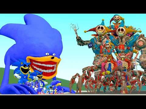 THE SHIN SONIC TAPES FAMILY VS ALL PROTOTYPE POPPY PLAYTIME CHAPTER 5 In Garry's Mod!