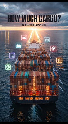 How Much Cargo Can a Container Ship Carry? 🤯 | 20,000 Containers Inside! #shorts