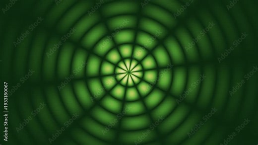 Abstract green digital radar screen with circular grid pattern and electronic scan lines