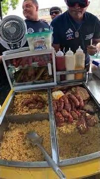 Half-and-half pork rice and mullet rice