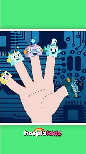 Funky Robot Finger Family Song #shorts #nurseryrhymes #kidssong #hooplakidz #youtubeshorts