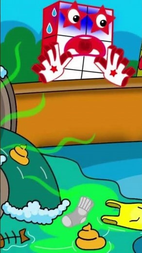 OMG, What Happen! Numberblocks 1 Stuck in the Dirty Pool Drain #numberblocks #trending #funny