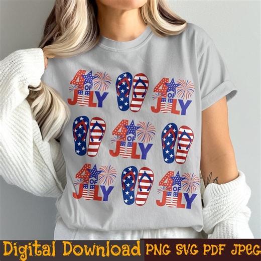 4th of July Flip Flops Svg, Patriotic Sandals Png, Independence Day Beach Design, Usa Summer Shirt Cricut Svg - Etsy
