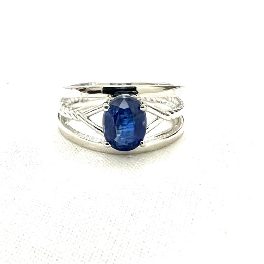 Handmade Kyanite Ring: 925 Sterling Silver Solitaire, Blue Gemstone Ring - Etsy
