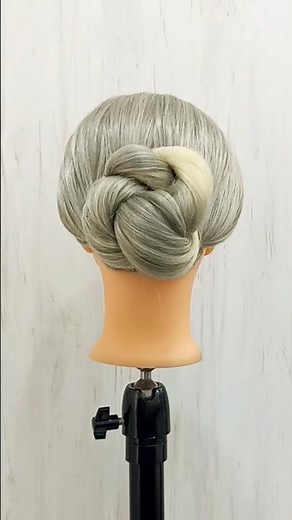 Simple Braided Bun Tutorial 💖#buntutorial #braidedbun