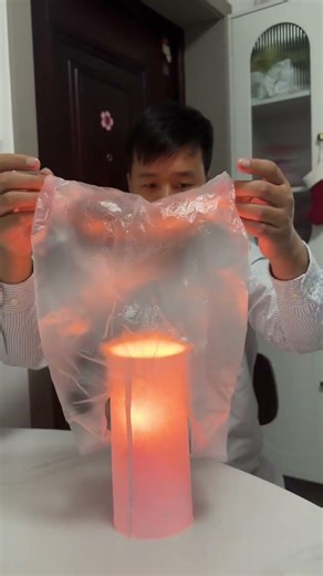 用塑料袋自己制作天灯：简单科学小项目