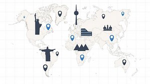 Download World Map Dots with Marking Pin Location Animation for free