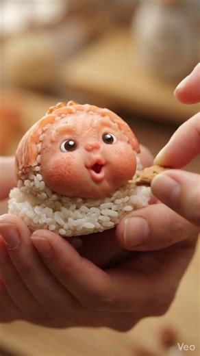The Happiest Sushi You’ve Ever Seen! 🍣👶Wait for the bite... 🍪🍣 #satisfying