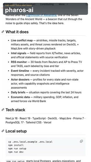 An Open Source Global Threat Monitoring Dashboard (Pharos AI) #intel #osint #github