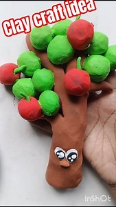 How to make cherry tree🍒easily by clay 🍎🍒 #creativeclayideas #funny #clayart #trending #clay #craft