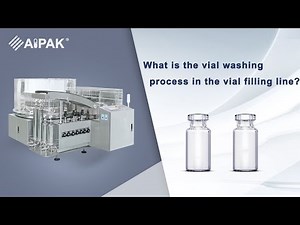 What is the vial washing process in the vial filling line?