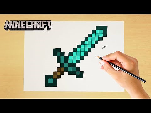 Drawing Diamond Sword | How to draw Diamond Sword | Step by step | Minecraft