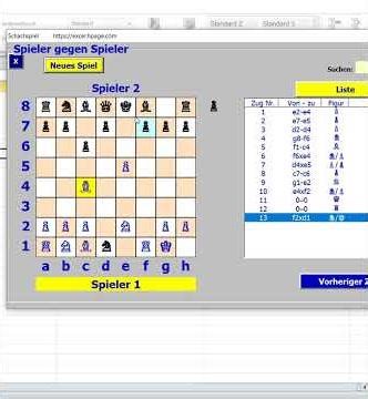 Eine Schachpartie in nur 8 Zügen gewinnen Schach in Excel