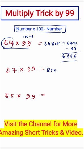 👉 “99 Se Multiply Karna 😳 5 Sec Trick! 🔥 (No Calculator)” #mathstricks #shortvideo #indorimaster