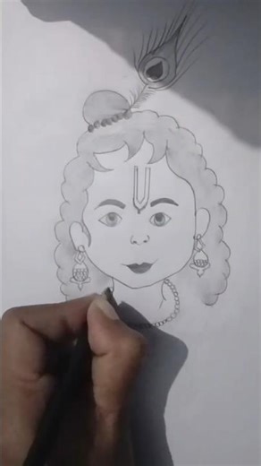Draw a Krishna easy sketch| step by step| #shorts #yt studio #youtube