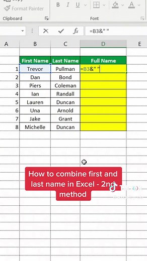 How to Combine First and Last Name in Excel - Best Method