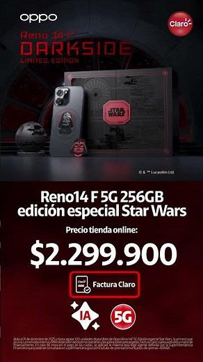 Nuevo celu OPPO edición Star Wars exclusivo en Claro 💫📲