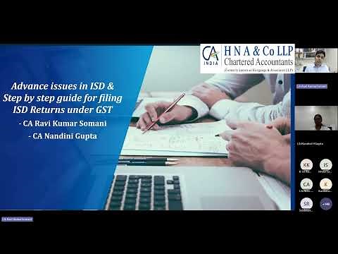 Webinar on Advanced Issues in Input Service Distributor (ISD) & Approach to Filing ISD Returns