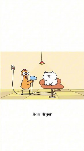 Hair dryer #bongocat #animation #funny