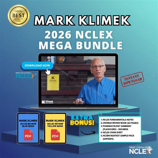 Mark Klimek 2026 Next Gen NCLEX Review Mega Bundle _ Latest Video Lectures,pdf Guides & More - Etsy