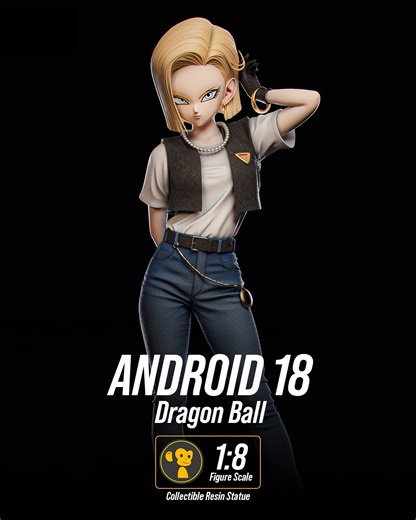 Monka Studios on Instagram: "Android 18 – Dragon Ball 🛒monkastudios.com🔗 Collectible statue now available! . “Cool confidence, absolute power.” ⚡ This fan-made Android 18 statue captures her effortless dominance and icy composure in a clean, modern pose that radiates control. With her signature blonde bob, sharp gaze, and minimalist outfit, the sculpt emphasizes her calm confidence and lethal precision. The relaxed stance contrasts beautifully with her overwhelming strength, making this piece 