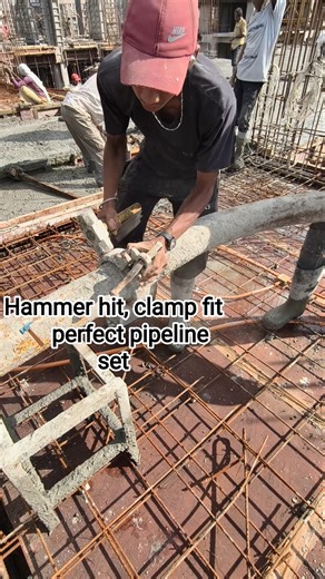 Hammer Hit Clamp Fit 🔨 Perfect Pipeline Set #construction #concrete #clamp #pipeline #hathor #build