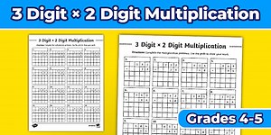 3 Digit x 2 Digit Standard Algorithm Multiplication Worksheet for 4th-5th Grade