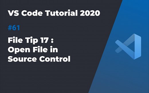 VS Code入门教程2020 #61 文件使用技巧17: 在Source Control中打开文件