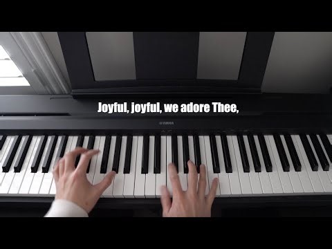Joyful, Joyful, We Adore Thee -piano accompaniment with lyrics-hymn instrumental-Yamaha P-71