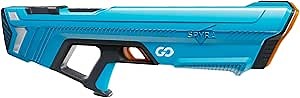 SPYRA Electric Water Blaster, Outdoor Squirt Gun with LED Display, SpyraGO, Blue- Automatic Water Blast Guns for Beach, Backyard, Patio, and Garden