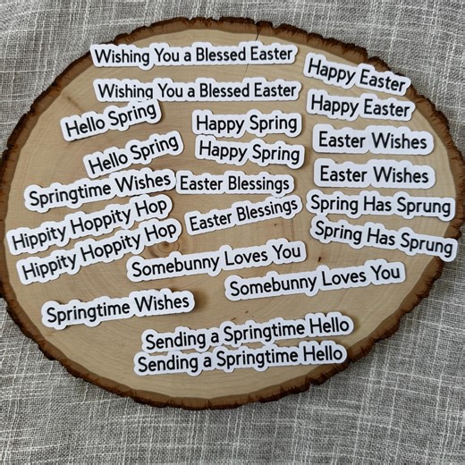 Precut Easter Card Sentiments, Spring Sayings Kit, Easter Greetings - Etsy