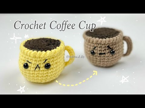 Easy Crochet Angry Coffee Cups Tutorial ☕️| Crochet Amigurumi Coffee Cups