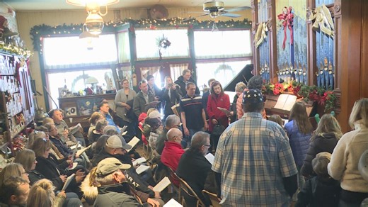 Christmas carols and music again flowing from Nora Store