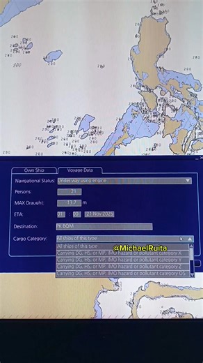 Updating Navigational status on Furuno FMD-3005 ECDIS - Tutorial.🤔🫣😁🌊⛴️ #Goodvibes #justsharing #fblifestyle #friends #followers #highlights #seamanslife #seamanslifeatsea #seamanslifeonboard | Michael Ruita