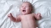 Little baby newborn crying, cry scream, cries loudly. New born child...