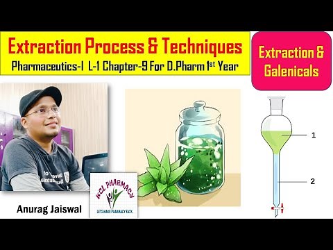 Extraction Process & its techniques | Extraction & Galenicals | L-1 Chapter-9 ||Pharmaceutics-I