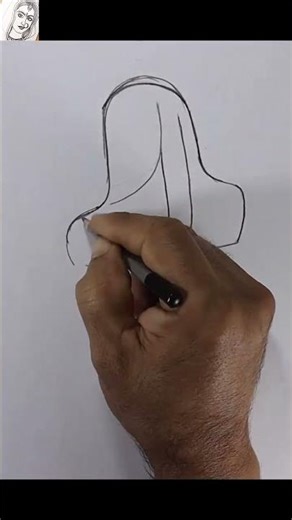 Easy drawing a girl step by step for beginners #Shorts