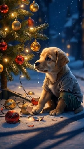 This Christmas Story Will Make You Cry 💔🎄 | Sad Puppy Story #christmas #puppy #ai #sad