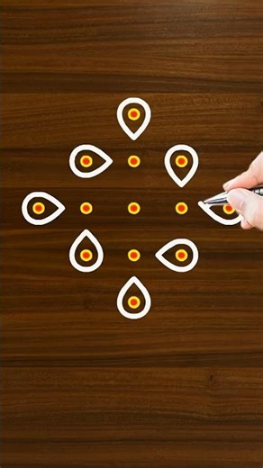 Simple 5 dots kolam #shorts #kolam #rangoli #muggulu #rangolidesigns #dailykolam #kolamdesigns #art