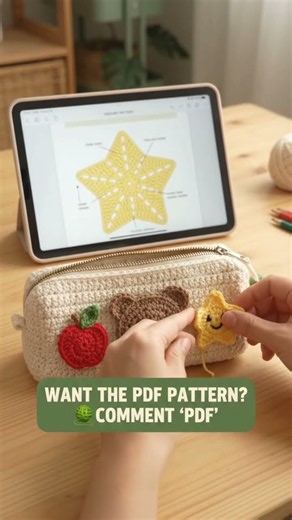 Cute Crochet Pencil Case 🐻✏️ | Easy School Pattern for Beginners#CrochetPencilCase
