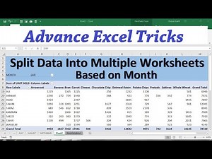 how to split excel sheet into multiple worksheets