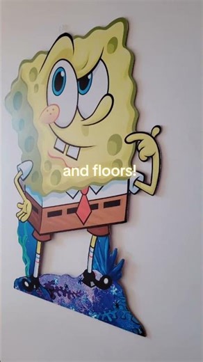 So it's true 👍 these spongebob cardboard cutouts can be used on the wall and floor!