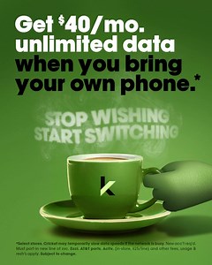 If you’re looking for �a sign. This is it. So stop wishing, start switching. Bring the phone you love to the network you’ll love for only $40/mo with unlimited data. | Cricket Wireless