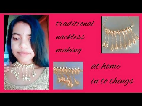 Traditional necklace making at home 🏠 Ghar Ghar per banaen TV serial Jason necklace 😮😱