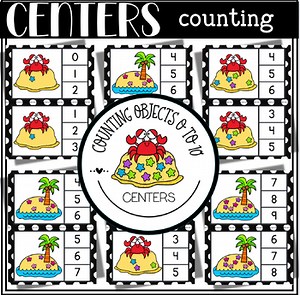 Summer Themed Count and Clip Cards — Numbers up to 10