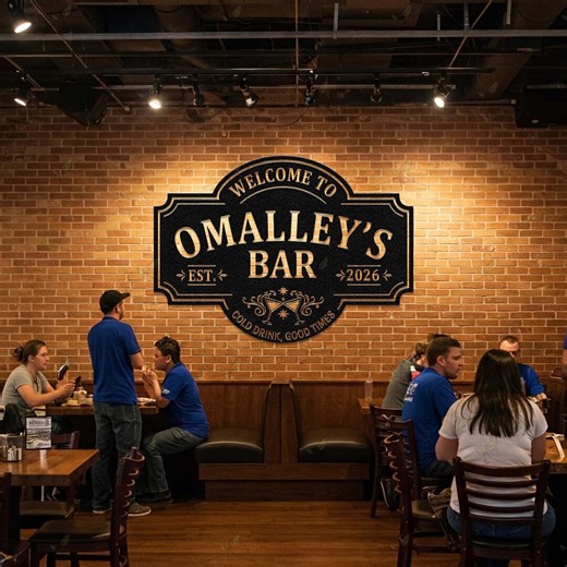 Custom Metal Cocktail Lounge Decor, Personalized Pub Sign Outdoor Bar Sign, Man Cave Wall Art - Etsy